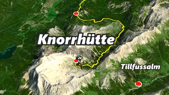 Reiseanimation Bergüberquerung